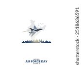 Indian Air Force Day. Air force day creative concept. India day design for banner, poster, 3d Illustration.