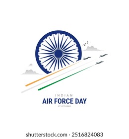 Indian Air Force Day, Air Force Day criativo banner poster logo fundo web social media design vetor ilustração isolado.