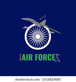 Indian Air Force Day, Air Force Day criativo banner poster logo fundo web social media design vetor ilustração isolado.