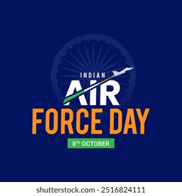 Indian Air Force Day, Air Force Day criativo banner poster logo fundo web social media design vetor ilustração isolado.