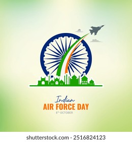 Indian Air Force Day, Air Force Day criativo banner poster logo fundo web social media design vetor ilustração isolado.