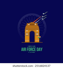 Indian Air Force Day, Air Force Day creative banner poster logo background web social media design vector illustration isolated.