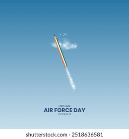 Indian Air Force Day. Air force day creative concept. India day design for banner, poster, 3d Illustration.