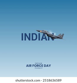 Dia da Força Aérea Indiana. Conceito criativo do dia da força aérea. Design de dia da Índia para banner, cartaz, Ilustração 3D.