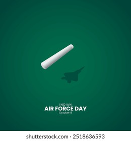 Tag der indischen Luftwaffe. Air Force Day Creative Concept. Indien Tag Design für Banner, Poster, 3D-Illustration.