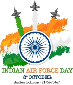 Indian Air Force Day Poster Illustration Stock Vector (Royalty Free ...