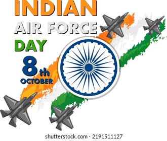 Indian Air Force Day Poster Illustration Stock Vector (Royalty Free ...