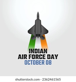 Indian Air Force Day vector graphic suitable for flyer design and celebrations of Indian Air Force Day.