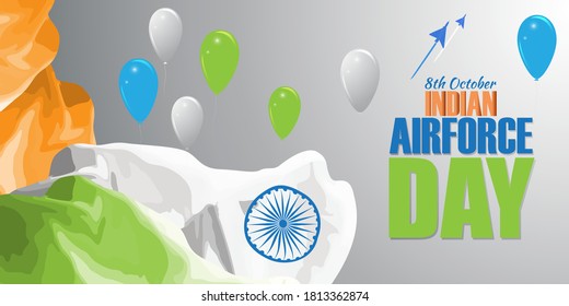 Ilustración vectorial del día de la fuerza aérea india de las series de aire jet en un fondo abstracto