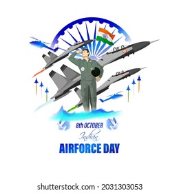 Indian air force day-vector illustration of Indian jet air shows on abstract background