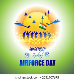 Indian air force day-vector illustration of Indian jet air shows on abstract background