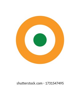 Indian air force roundel. Military symbol. Vector Illustration