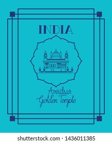 indian amritsar golden temple with frame background