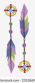 indian amulet, amulet of indians, amulet with feathers
