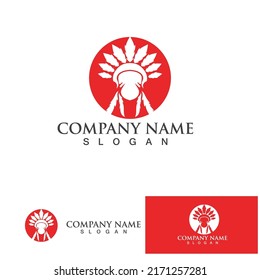 Indian apache  Chief Mascot logo