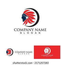 Indian apache  Chief Mascot logo