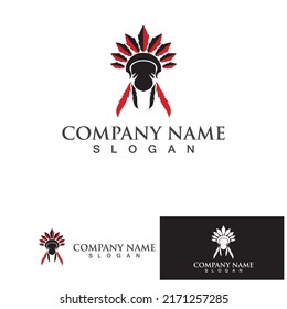 Indian apache  Chief Mascot logo