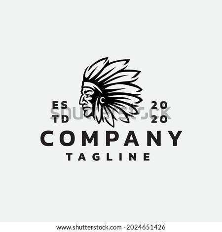 indian apache modern logo design