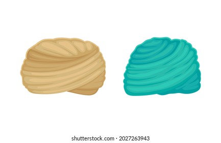 Indian and Arabic Turban as Traditional Headwear of Cloth Winding Vector Set