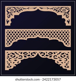 Indian Arch design, Laser and Router cutting for temple, mandir, decor. mdf design. cnc vector design.