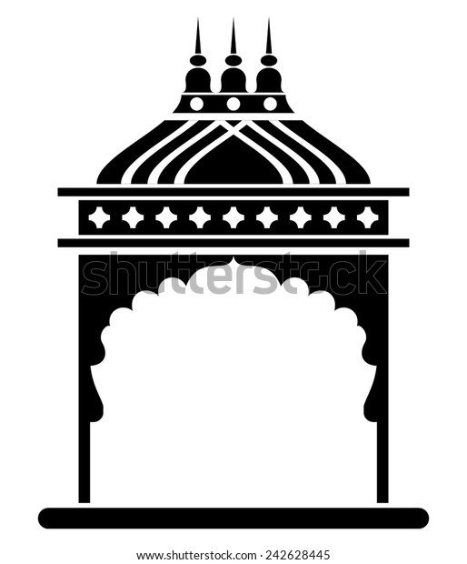 Indian Arch Jharokha Stock Vector (Royalty Free) 242628445