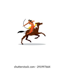 Indian archery riding a horse. Vector Illustration.
Branding Identity Corporate logo design template Isolated on a white background