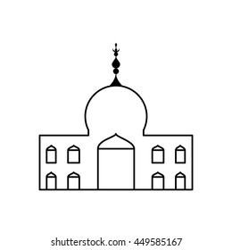 Indian architecture concept represented by temple icon. Isolated and flat illustration 