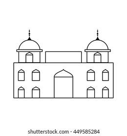 Indian architecture concept represented by temple icon. Isolated and flat illustration 