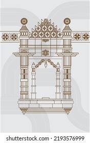 Indian architecture with modern patterns background