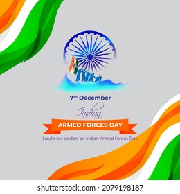 Día de las fuerzas armadas indias, ilustración vectorial  