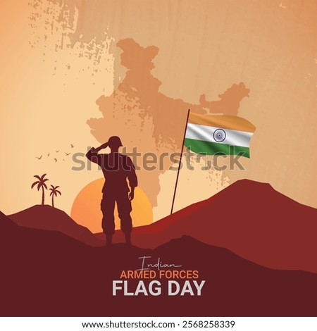 Indian Armed Forces Flag Day Creative ads. Armed Forces Flag creative design. 3D Illustration
