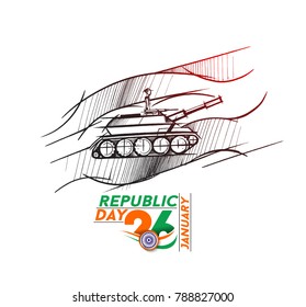 Indian armed forces poster or banner, Indian Republic day concept with text 26 January.