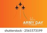 Indian army day 15 January social media post. celebration background, banner with Indian flag . vector illustration.  EPS 10