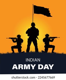 Indian Army Day 15 January Celebration Vector Design