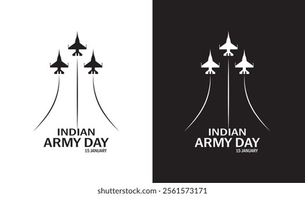 Indian army day 15 January on background banner or header with text . Vector illustration. EPS 10