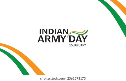 Indian army day 15 January social media post. celebration background, banner with Indian flag . vector illustration.  EPS 10