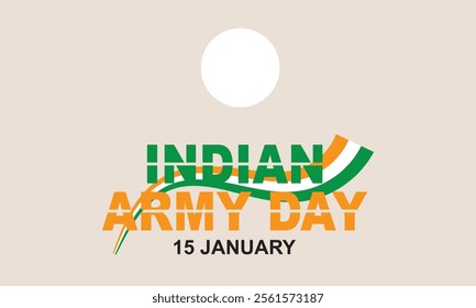 Indian army day 15 January social media post. celebration background, banner with Indian flag . vector illustration.  EPS 10