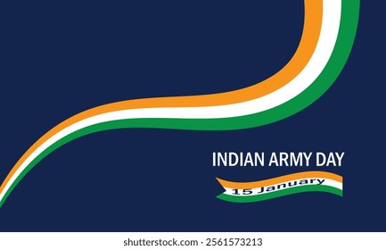 Indian army day 15 January social media post. celebration background, banner with Indian flag . vector illustration.  EPS 10