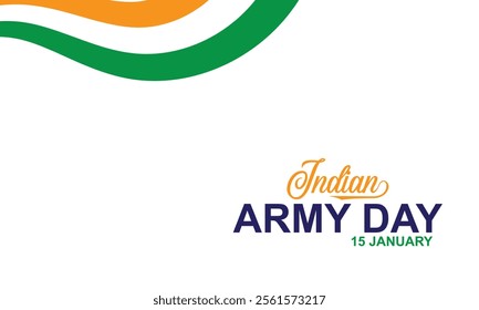 Indian army day 15 January social media post. celebration background, banner with Indian flag . vector illustration.  EPS 10