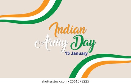 Indian army day 15 January social media post. celebration background, banner with Indian flag . vector illustration.  EPS 10