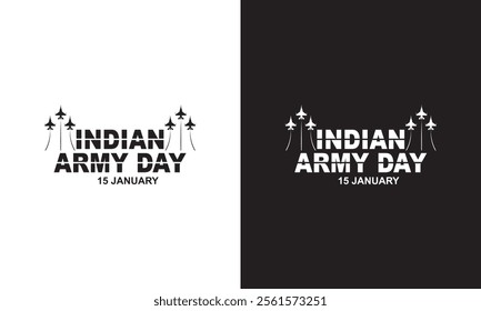 Indian army day 15 January on background banner or header with text . Vector illustration. EPS 10