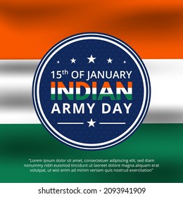 Indian army day background with a flag