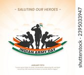 Indian Army Day Background with a silhouette of soldiers