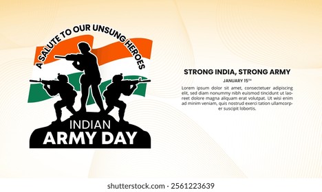 Indian Army Day background with silhouettes of soldiers