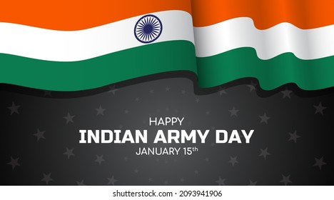 Indian army day background with waving flag