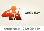 Indian Army Day. Indian Army Day Creative Design. 3D Illustration