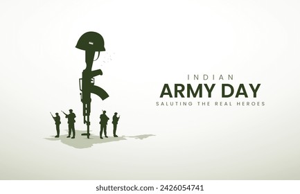 Indian Army Day. Indian Army Day Creative Design. 3D Illustration