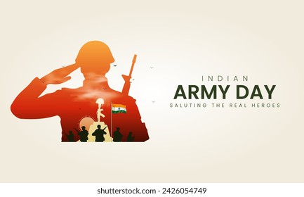 Indian Army Day. Indian Army Day Creative Design. 3D Illustration