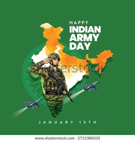 Indian Army Day creative poster illustration soldier