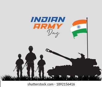 Indian Army Day. January 15th. Vector Illustration.